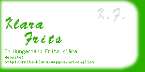klara frits business card