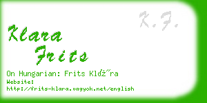 klara frits business card